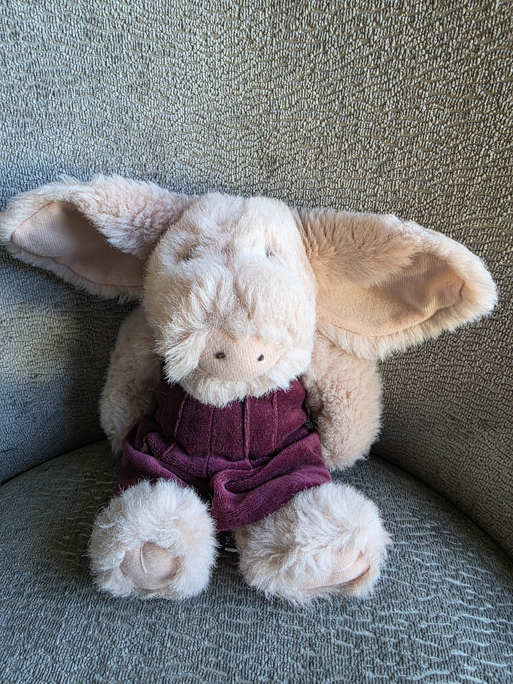 Boyds Bears Collection Primrose Rosie The Pink Pig In Purple Overalls With Roses